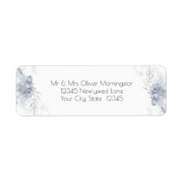 Rustic Dusty Blue Roos Floral Etiket