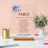 rustic dusty blue roses and other flowers acryl bord (Huwelijk)