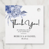 rustic dusty blue roses and other flowers bedankjes labels (Achterkant)