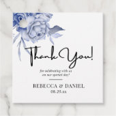 rustic dusty blue roses and other flowers bedankjes labels (Voorkant)