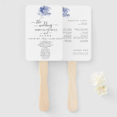 rustic dusty blue roses and other flowers handwaaier (Voorkant en achterkant)