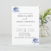 rustic dusty blue roses and other flowers kaart (Staand voorkant)