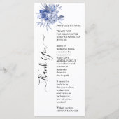rustic dusty blue roses and other flowers menu (Achterkant)