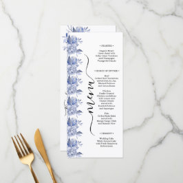 rustic dusty blue roses and other flowers menu