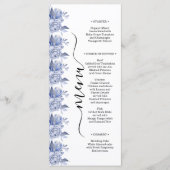 rustic dusty blue roses and other flowers menu (Voorkant)