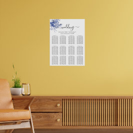 rustic dusty blue roses and other flowers poster