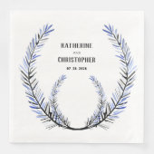 Rustic Dusty Blue Spruce Tree Stem Wreatcrest Servet (Voorkant)