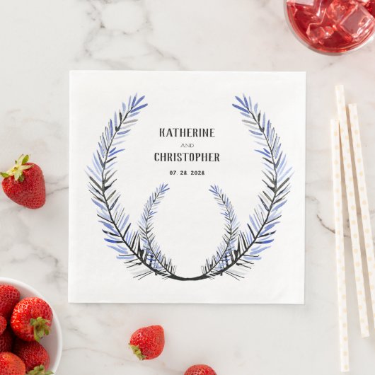 Rustic Dusty Blue Spruce Tree Stem Wreatcrest Servet (Insitu)