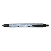 Rustic Dusty Blue Sunflower Bull Skull Zwarte Inkt Pen (Achterkant)