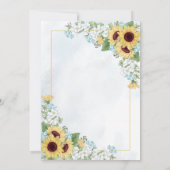 Rustic Dusty Blue Sunflower Floral Weddenschap Kaart (Achterkant)