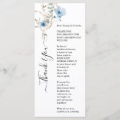 rustic dusty Blue watercolor flower bouquet Menu (Achterkant)