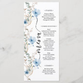 rustic dusty Blue watercolor flower bouquet Menu (Voorkant)