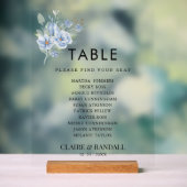 rustic dusty blue watercolor flowers & leaves acryl bord (Neutraal)