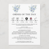 rustic dusty blue watercolor flowers & leaves informatiekaartje (Voorkant)