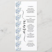 rustic dusty blue watercolor flowers & leaves menu (Voorkant)