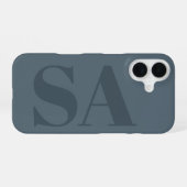 Rustic Dusty Blue Watercolor Minimal Contemporary iPhone 16 Hoesje (Achterkant horizontaal)