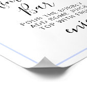 rustic dusty blue watercolor-style flower & leaves poster (Hoek)