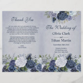 Rustic Dusty Blue Waterverf Floral (Voorkant)