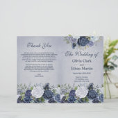 Rustic Dusty Blue Waterverf Floral (Staand voorkant)