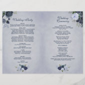 Rustic Dusty Blue Waterverf Floral (Achterkant)