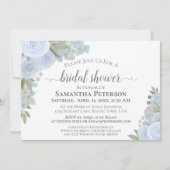 Rustic Dusty Blue Waterverf Floral Vrijgezellenfee Kaart (Voorkant)