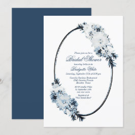 Rustic Dusty Blue Waterverf Floral Vrijgezellenfee Kaart