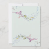 Rustic Dusty Blue Waterverf Floral Wedding Kaart (Achterkant)
