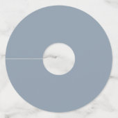 Rustic Dusty Blue Waterverf Floral Wedding Wijnglaslabel (Achterkant)