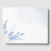 Rustic Dusty Blue Waterverf laat gouden bruiloft o Gastenboek (Achterkant)