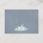 Rustic Dusty Blue Waterverf Rozen Wedding Website Informatiekaartje (Achterkant)