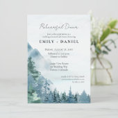 Rustic Dusty Blue Waterverf Wedding Rehearsal Kaart (Staand voorkant)