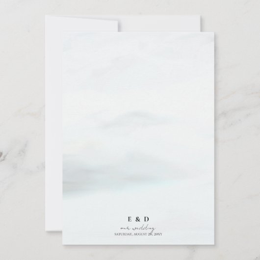 Rustic Dusty Blue Waterverf Wedding Rehearsal Kaart (Achterkant)