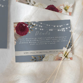 Rustic Dusty Blue Wedding Details Kaart