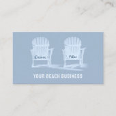 Rustic Dusty Blue White Adirondack Beach Chairs Visitekaartje (Voorkant)