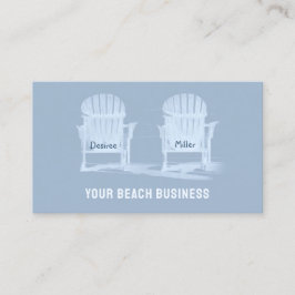 Rustic Dusty Blue White Adirondack Beach Chairs Visitekaartje