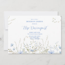 Rustic Dusty Blue Wildflower Bridesmaids Luncheon Kaart