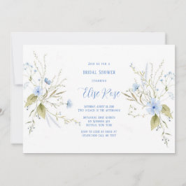 Rustic Dusty Blue Wildflower Vrijgezellenfeest Kaart
