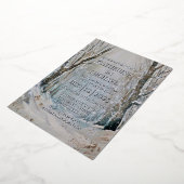 Rustic Dusty Blue Winter Forest Waterverf Wedding Folie Uitnodiging (Gedraaid)