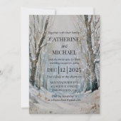 Rustic Dusty Blue Winter Forest Waterverf Wedding Kaart (Voorkant)