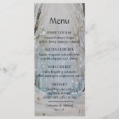 Rustic Dusty Blue Winter Forest Waterverf Wedding Menu (Voorkant)