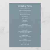 Rustic Dusty Blue Winter Forest Waterverf Wedding Programmakaart (Achterkant)