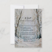 Rustic Dusty Blue Winter Forest Waterverf Wedding RSVP Kaartje (Voorkant)