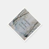 Rustic Dusty Blue Winter Forest Waterverf Wedding Servet (Hoek)