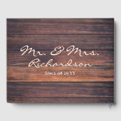 Rustic Dusty Green Sinaasappel Cherry Blossom Wedd Gastenboek (Achterkant)