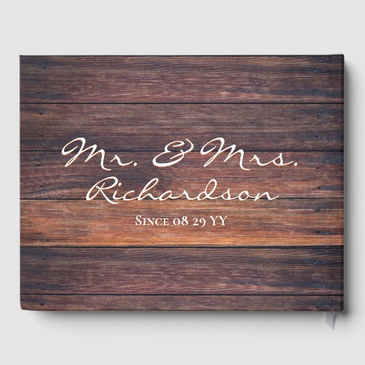 Rustic Dusty Green Sinaasappel Cherry Blossom Wedd Gastenboek (Achterkant)