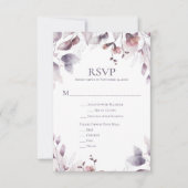 Rustic Dusty Paars Mauve Pink Floral RSVP (Voorkant)
