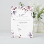 Rustic Dusty Paars Mauve Pink Floral RSVP (Staand voorkant)
