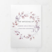 Rustic Dusty Paars Mauve Pink Floral Wedding Drieluik Uitnodiging (Cover)
