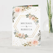 Rustic Dusty Peach Floral Photo QR Code Wedding (Voorkant)