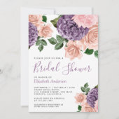 Rustic Dusty Peach Paars Floral Vrijgezellenfeest Kaart (Voorkant)